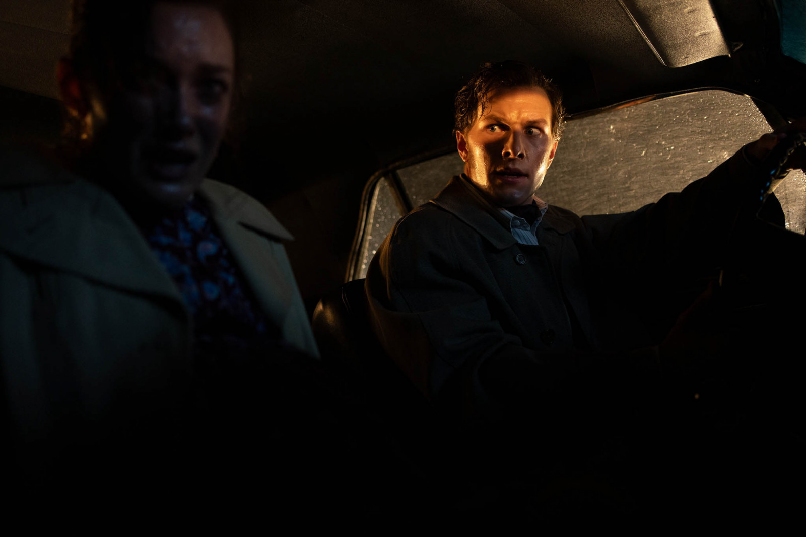 Young couple Ed and Lorraine rush to the hospital after an eerie encounter with the mirror on ‘The Conjuring: Last Rites’