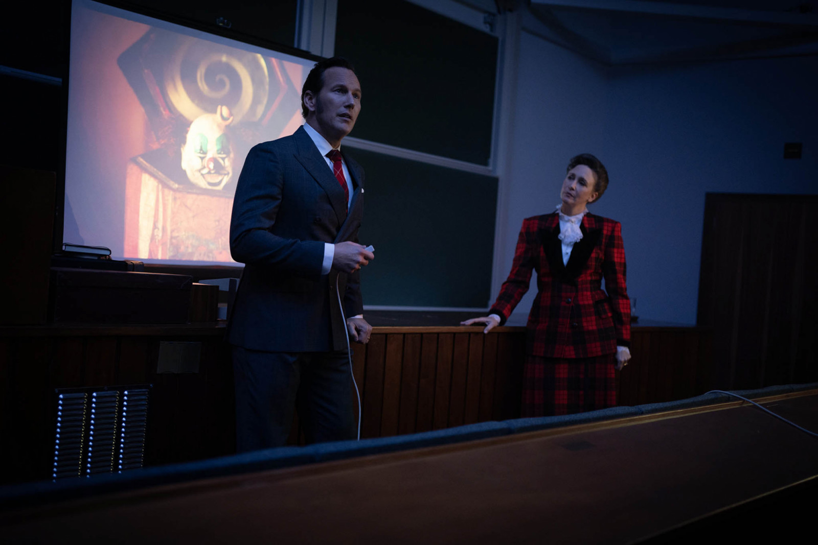 Ed and Lorraine Warren give lectures on paranormal investigation in ‘The Conjuring: Last Rites’