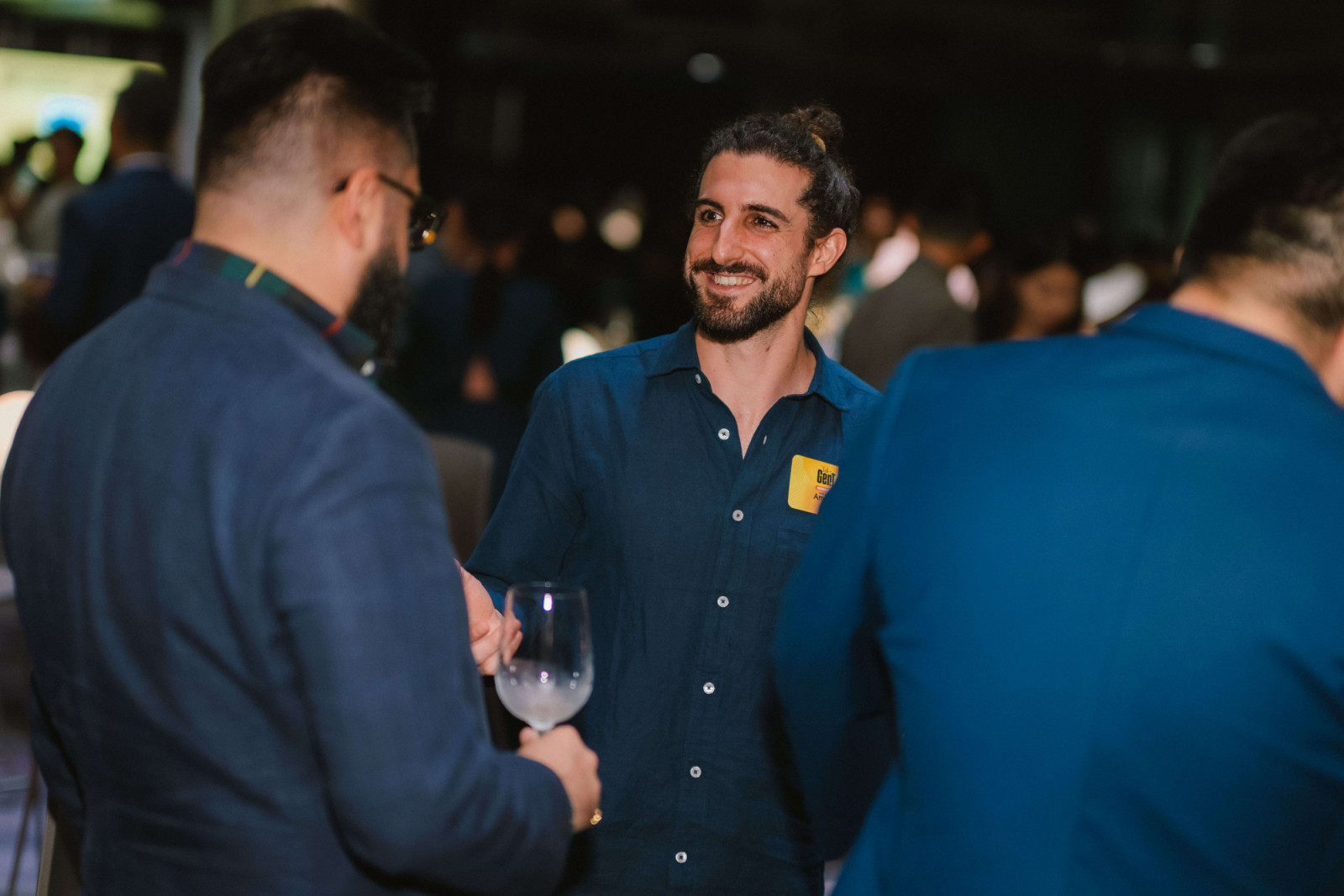 James Thomson-Sakhrani, managing director of The Amber Foundation, Amit Oz, co-founder, CEO and R&D head of Conspiracy Chocolate, and David B Wang, global head of loyalty partnerships and general manager of Hong Kong at HeyMax, chat with each other (Photo: Jeffrey Hui)
