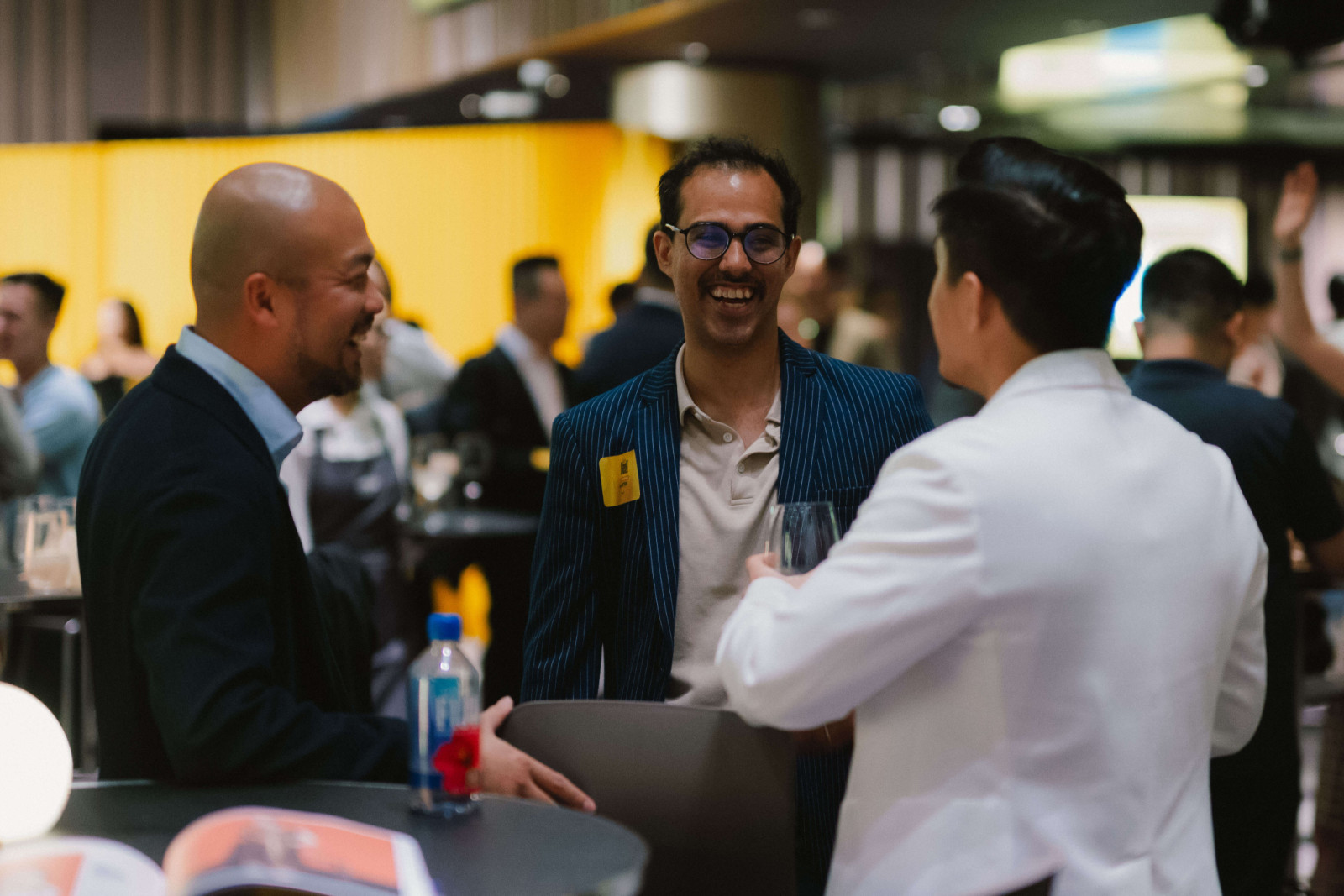 Anson Suen, co-founder and CEO of FundPark, Ankit Suri, co-founder of Planto, and Kelvin Tang, founder and CEO of Pons.AI, chat with each other (Photo: Jeffrey Hui)