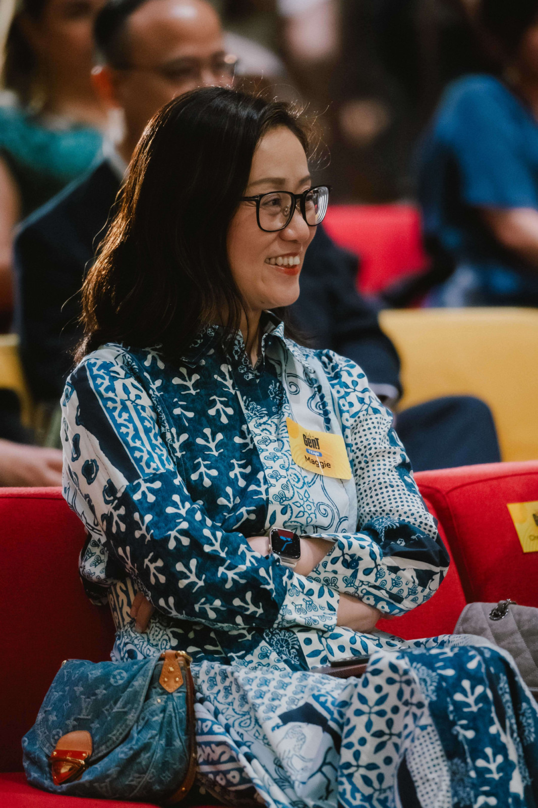 Maggie Shen, chief people officer of Tatler Asia, smiles as she listens to the panel (Photo: Jeffrey Hui)