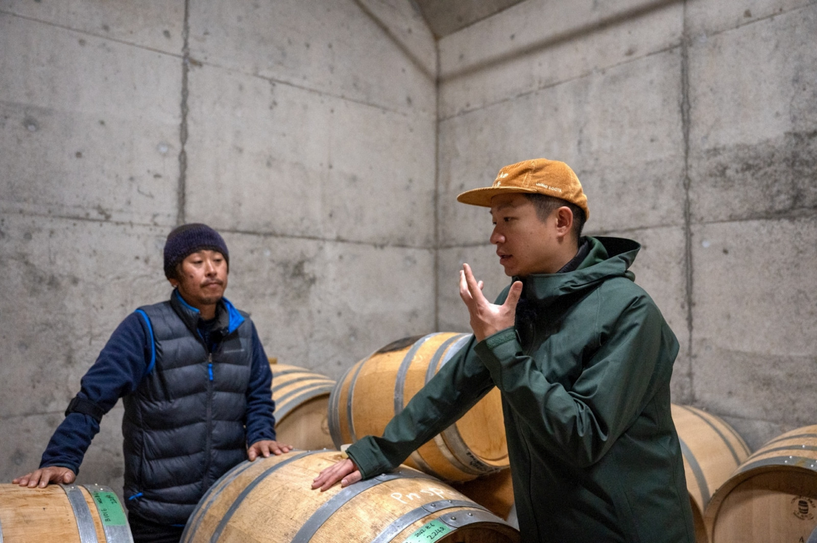 Choi, pictured right, with Japanese winemaker Takashi Yokomachi in Hiroshima (Photo: Reeze Choi) Reeze Choi sommelier wine japan japanese wine vinoble