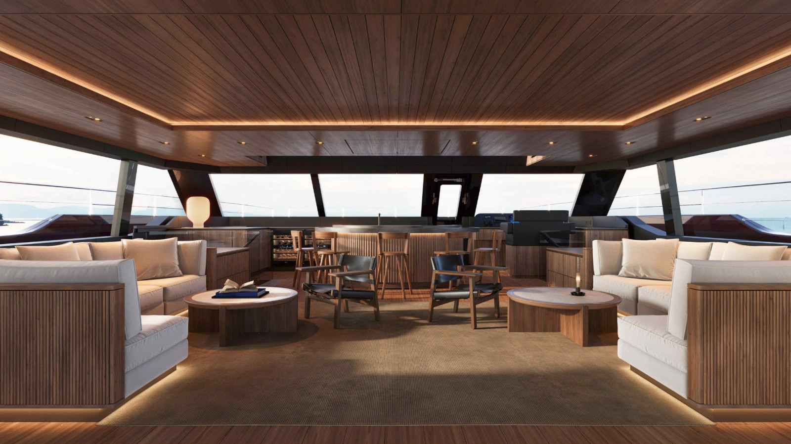 The long vessel accommodates up to 42 guests