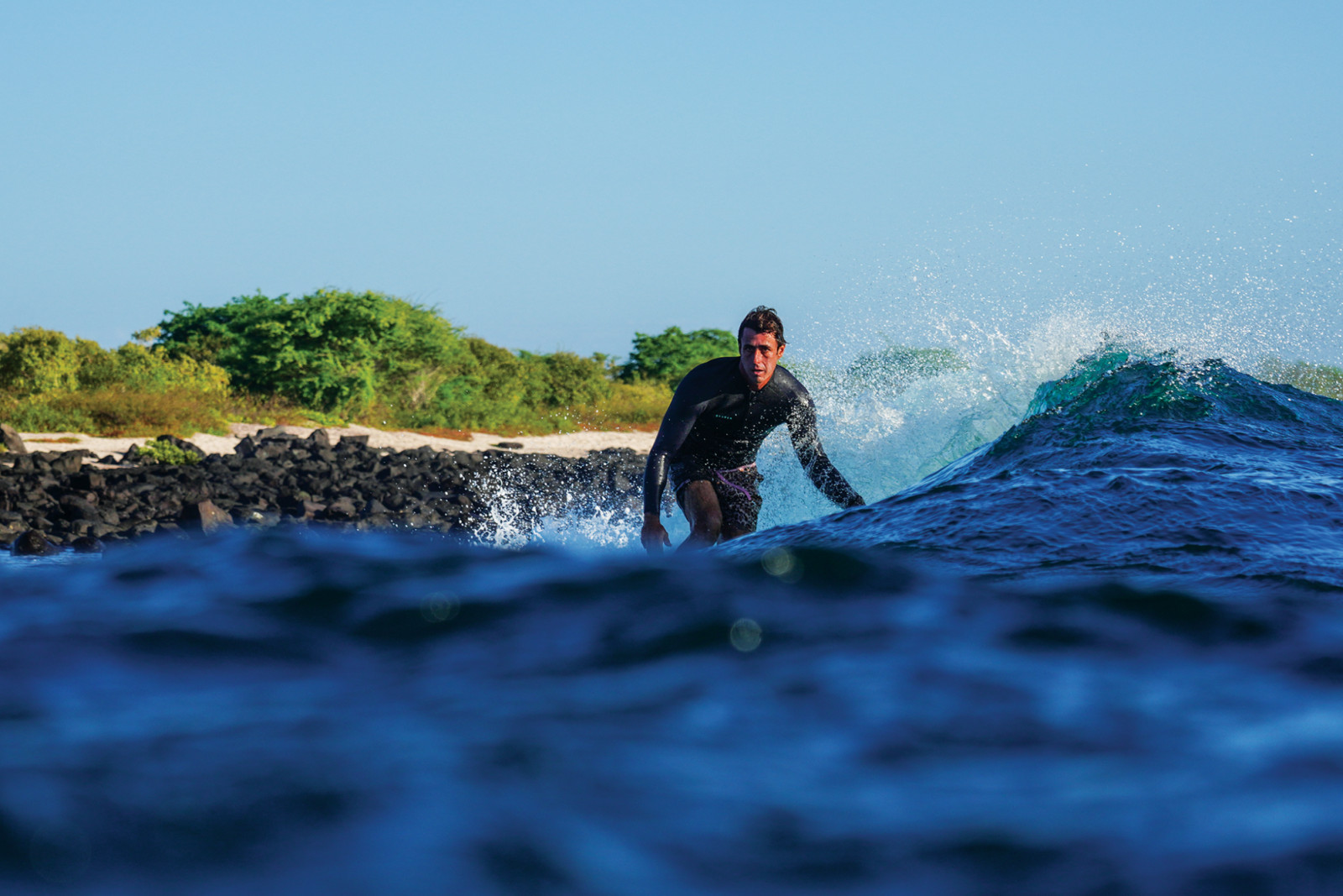 Zobel riding an empty break at a local spot