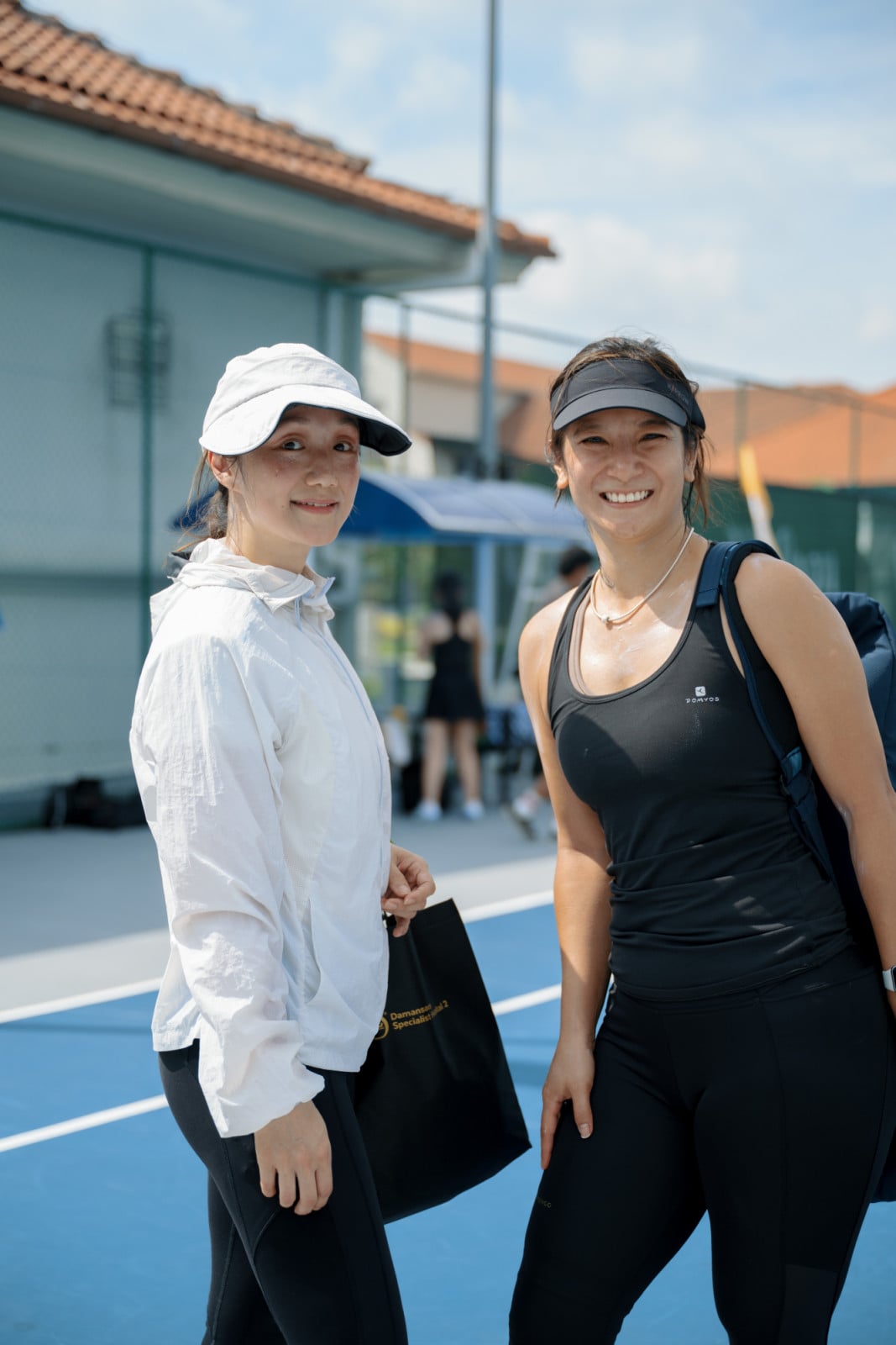 Elaine Ho and Tamara Lim at the tennis women’s doubles tournament at Tatler Adrenaline