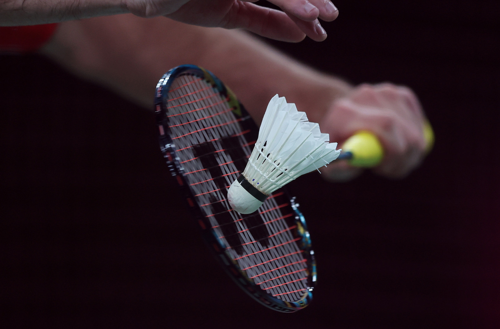 BIRMINGHAM, ENGLAND - JULY 31: A detailed view of a racket and shuttlecock during a service during Badminton on day three of the Birmingham 2022 Commonwealth Games at NEC Arena on July 31, 2022 on the Birmingham, England. (Photo by Matthew Lewis/Getty Images)