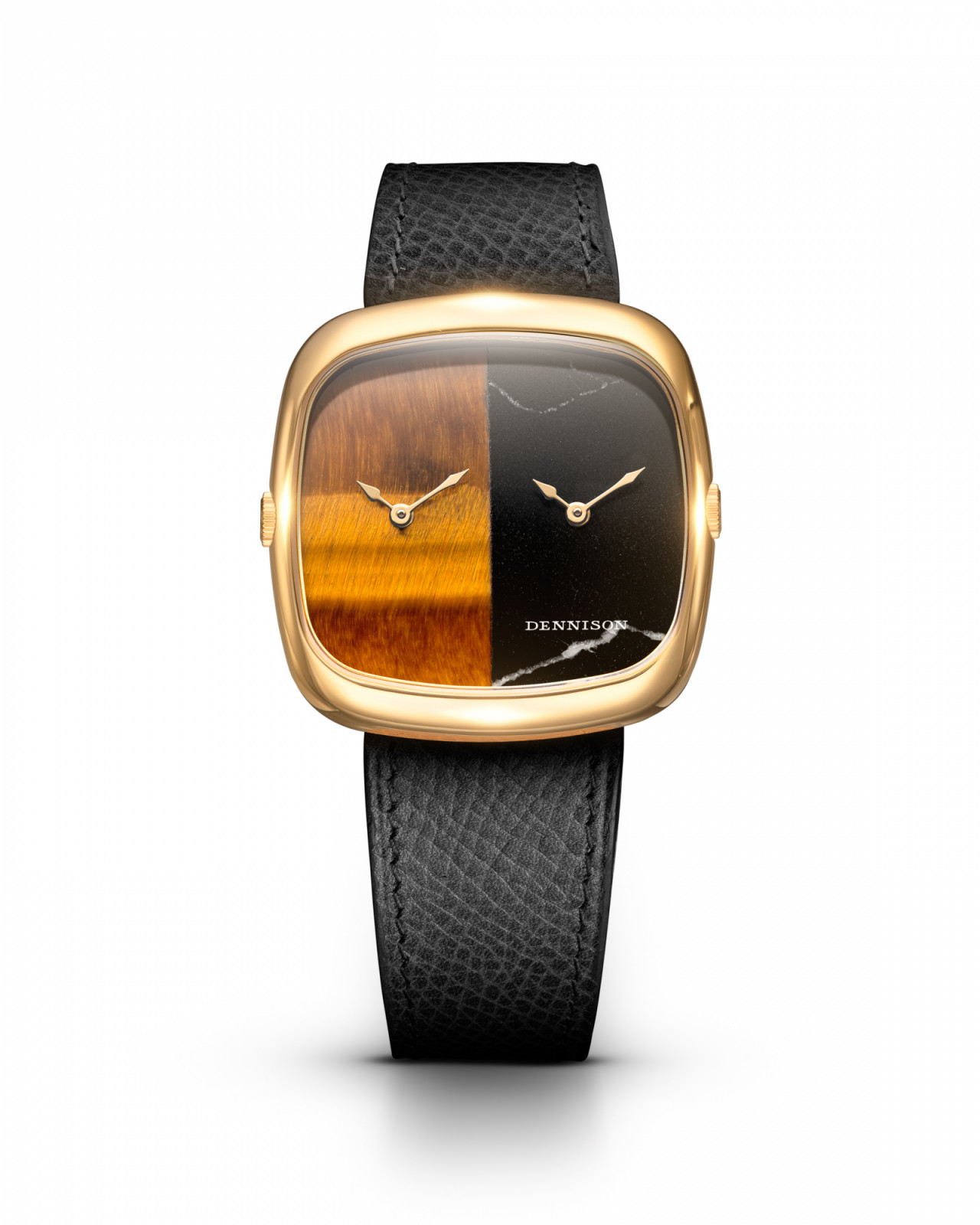 Dennison ALD Dual Time with tiger’s eye and black marble dial