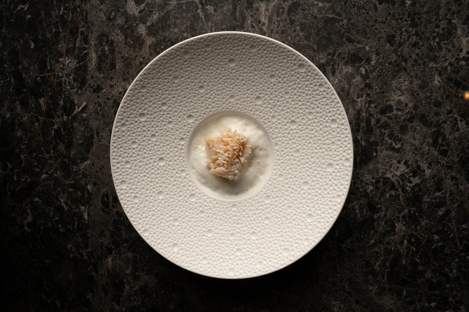 Tilefish, onion soubise, shellfish foam
