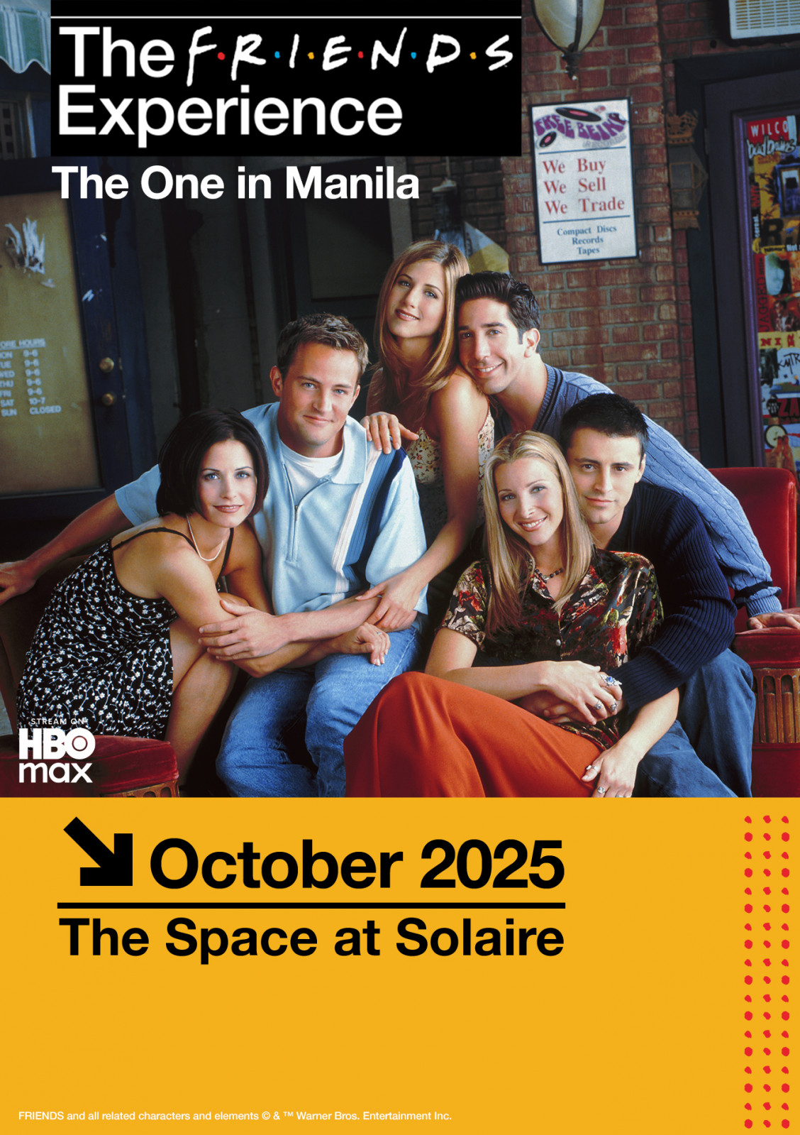 Official poster of ‘The Friends™ Experience: The One in Manila’ (Photo: courtesy of GMG Productions)