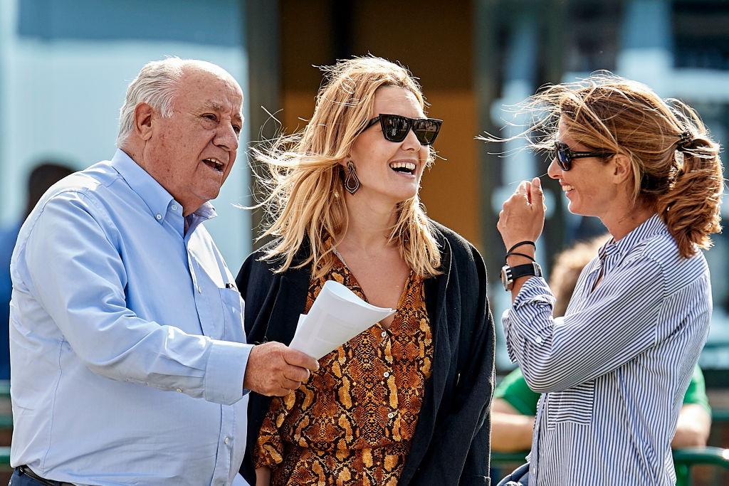 A CORUNA, SPAIN - JULY 20: Marta Ortega (C) and Amancio Ortega attend during CSI Casas Novas Horse Jumping Competition on July 20, 2018 in A Coruna, Spain (Photo: Fotopress/Getty Images)