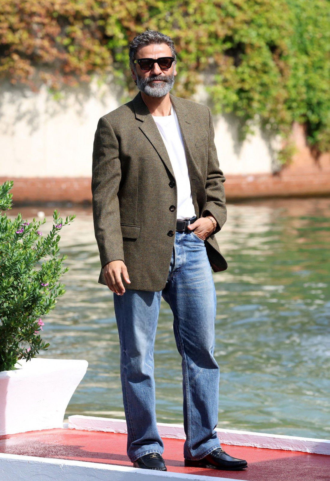 The Celine Homme tricotine wool blazer instantly sharpened the ensemble (Photo: Getty Images)
