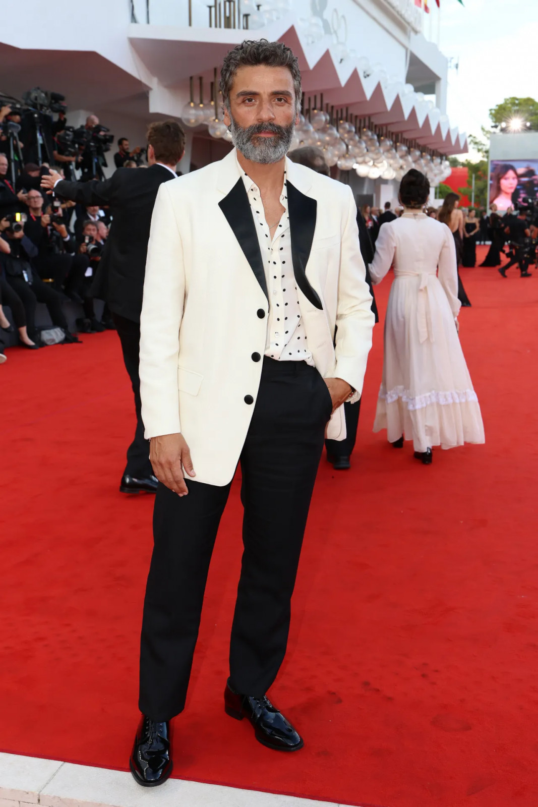 Playful polka dots at the Venice Film Festival ‘Frankenstein’ premiere (Photo: Getty Images)