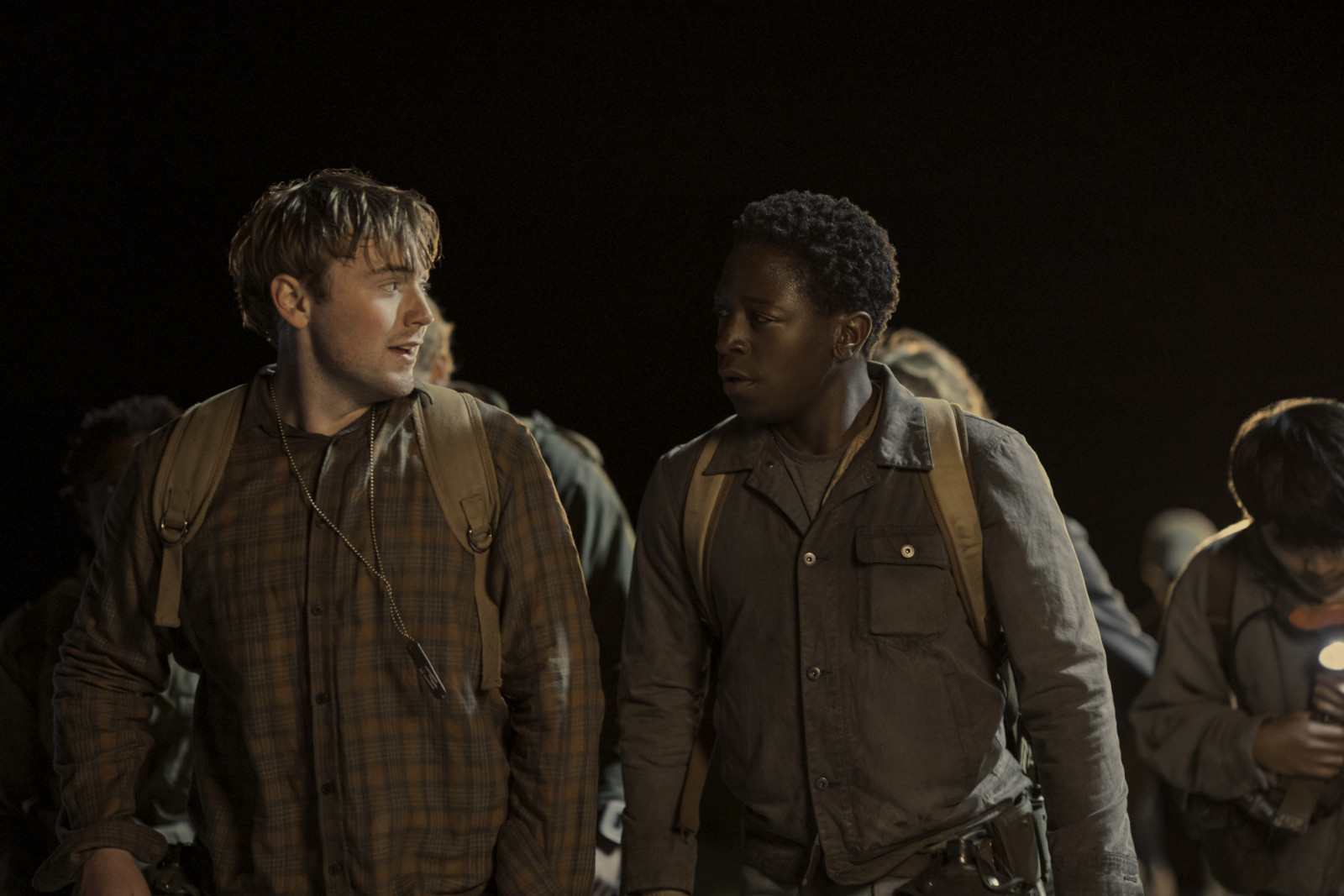 Cooper Hoffman as Garraty and David Jonsson as McVries in The Long Walk. (Photo: Murray Close/Lionsgate)