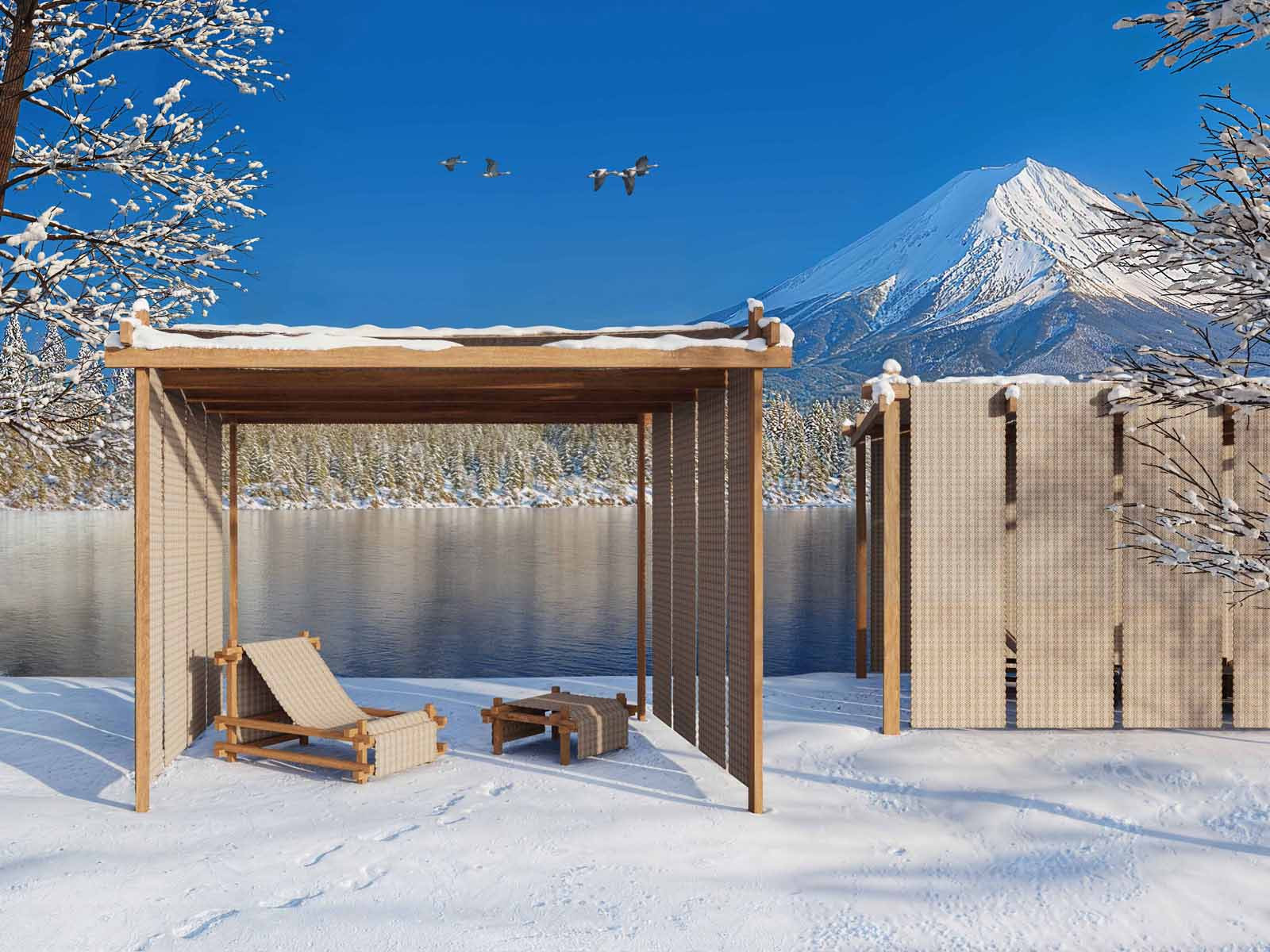 Kengo Kuma’s Hos collection for Gan and Gandiablasco showcased at Salone del Mobile.Milano 2025