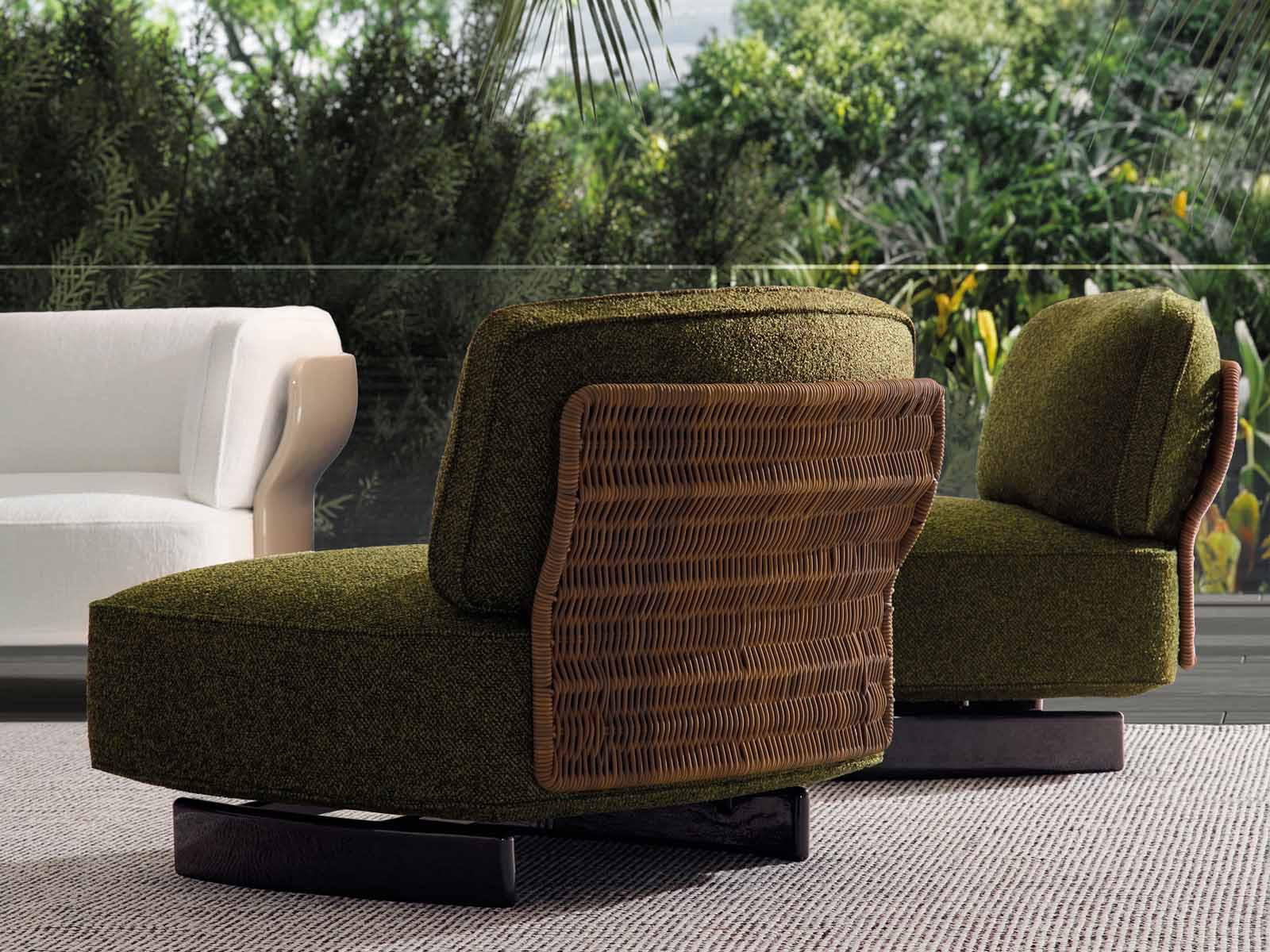 Minotti’s Saki chairs by Nendo showcased at Salone del Mobile.Milano 2025