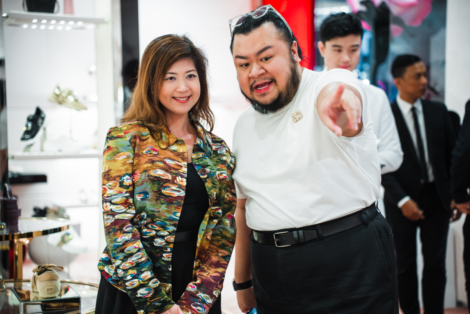 Kee Wei Hui with the resident fashion monster of Tatler Singapore, Adriel Chiun