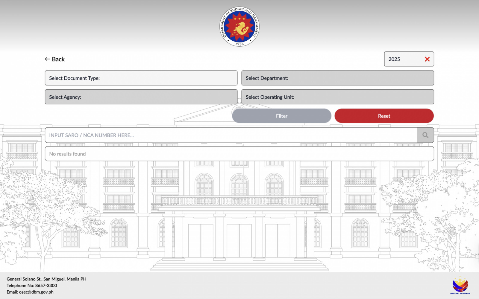 The Philippines' web portal for the blockchain application of government budgeting process