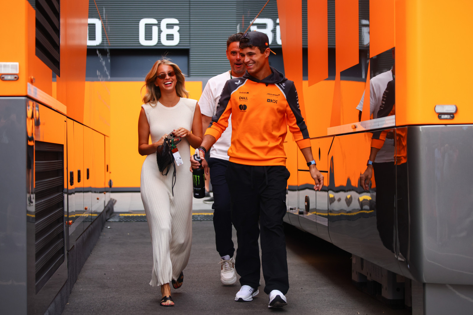 Lando Norris of McLaren and Magui Corceiro ahead of the Formula One Hungarian Grand Prix at the Hungaroring. （Photo：Getty Images）