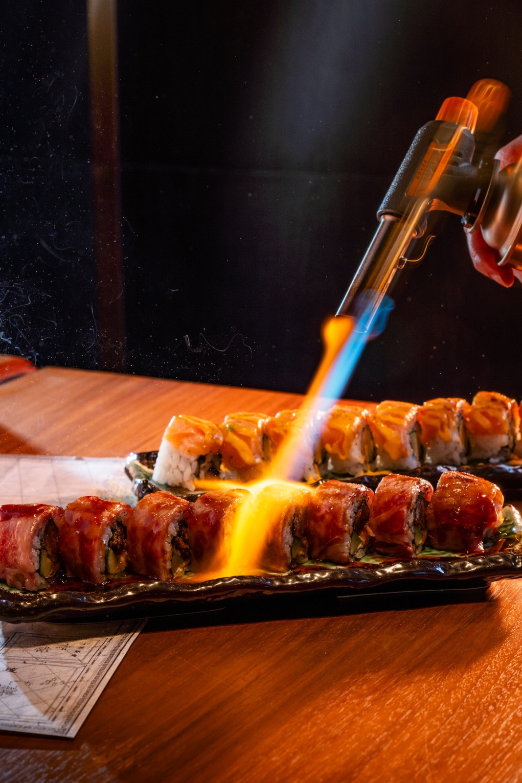Wagyu beef roll and Salmon Overload to complement the drinking experience