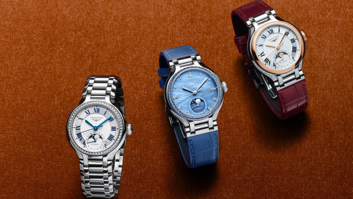 Young women are a key demographic for Longines, as evidenced in the new PrimaLuna collection, redesigned to include a moon phase complication and a robust automatic movement