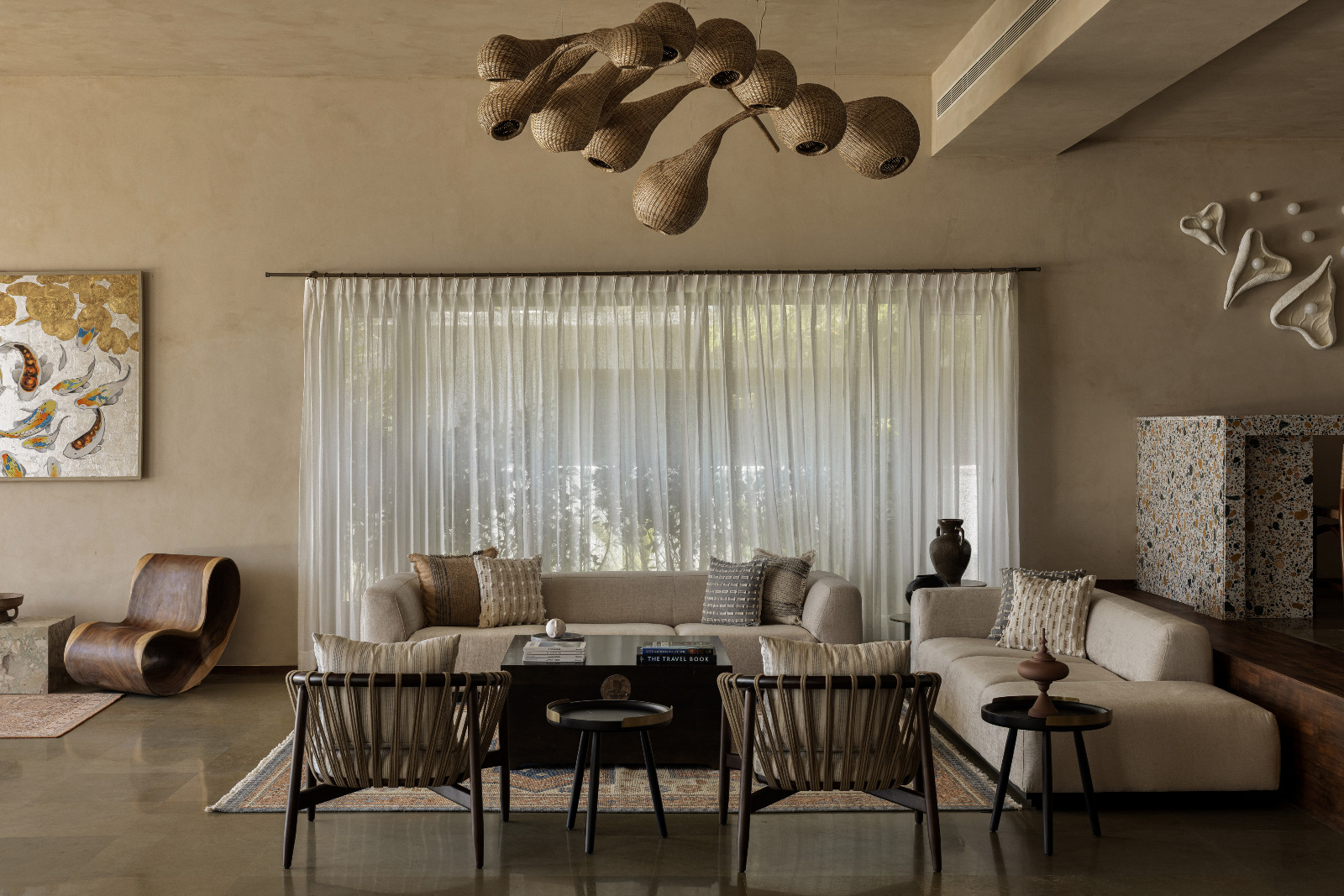 Exploring the tranquil details of this living room designed by Amrita Thomas in Chennai, India