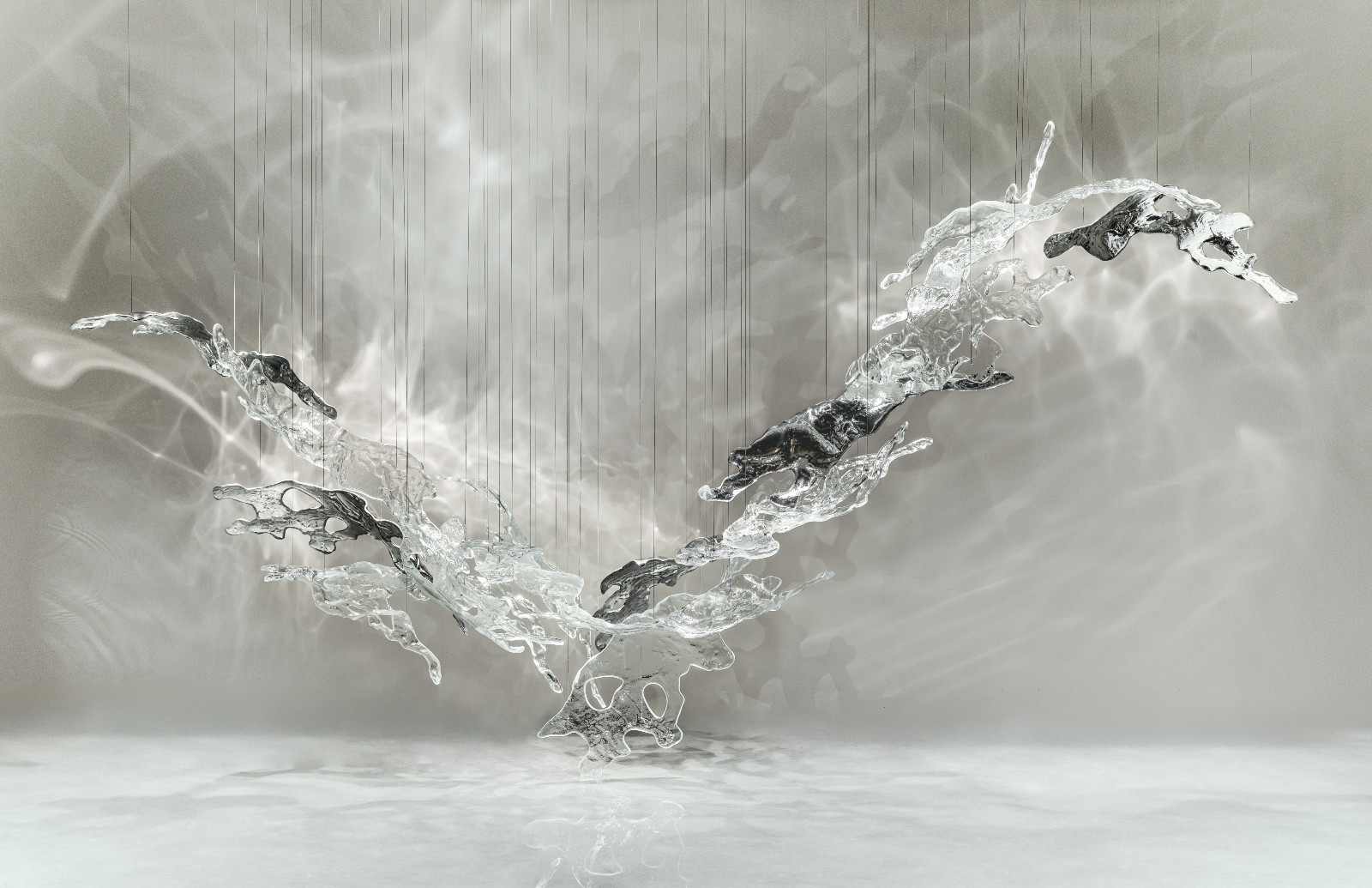 Rippling light and glass forms of Lasvit’s Splash echo the serenity, joy, and power of water