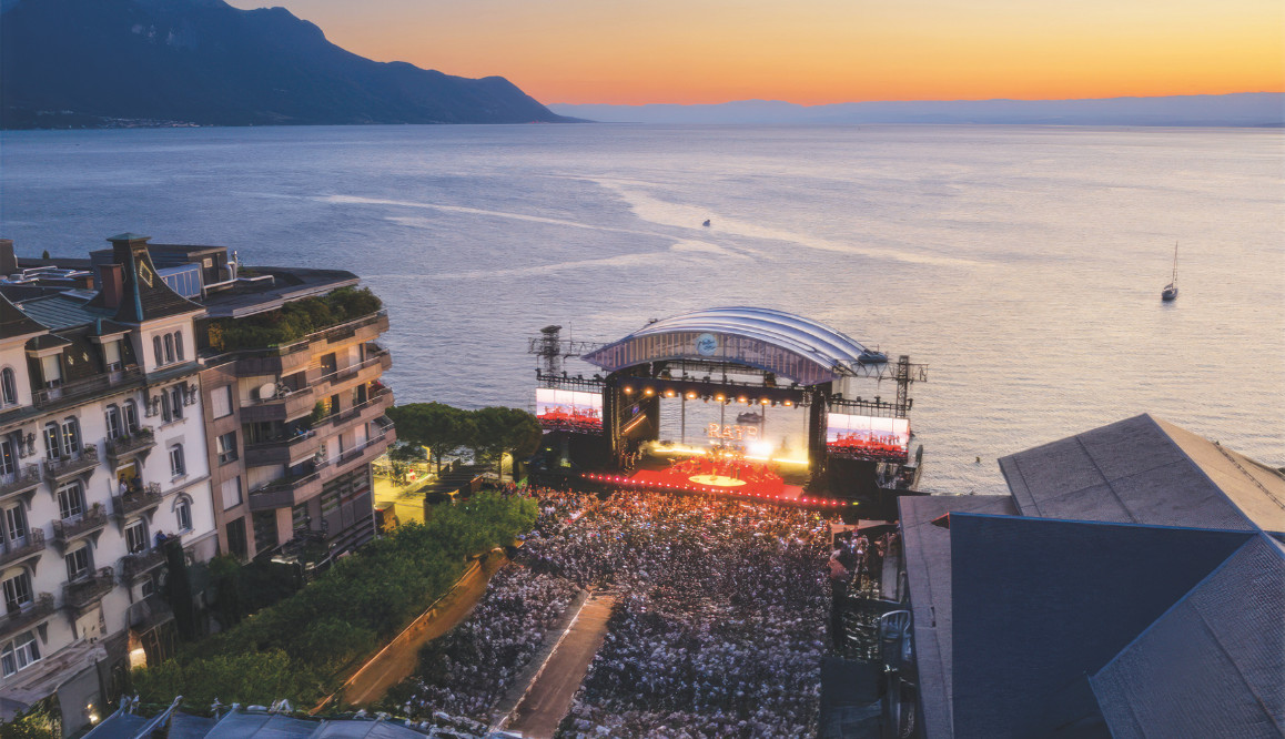 The Lake Stage built on the shores of Lake Geneva for the Montreux Jazz Festival (Photo: courtesy of Montreux Jazz Festival)