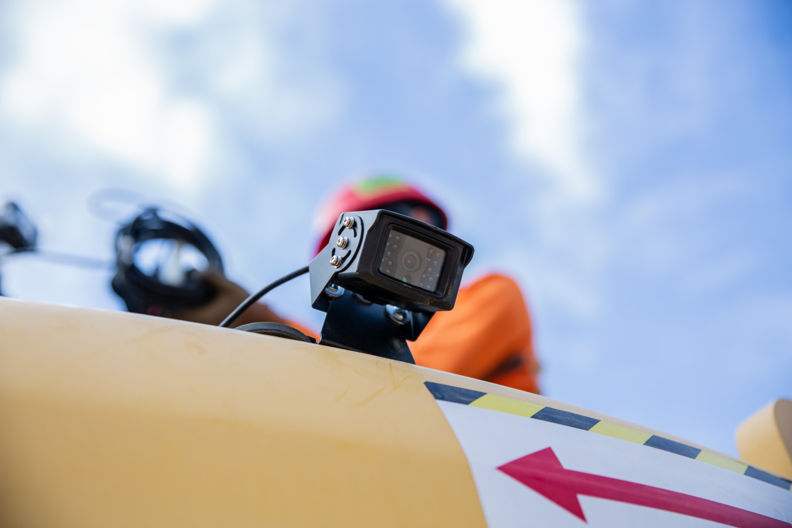 A camera is deployed by ViAct at the worksite for safety monitoring (Photo: ViAct)