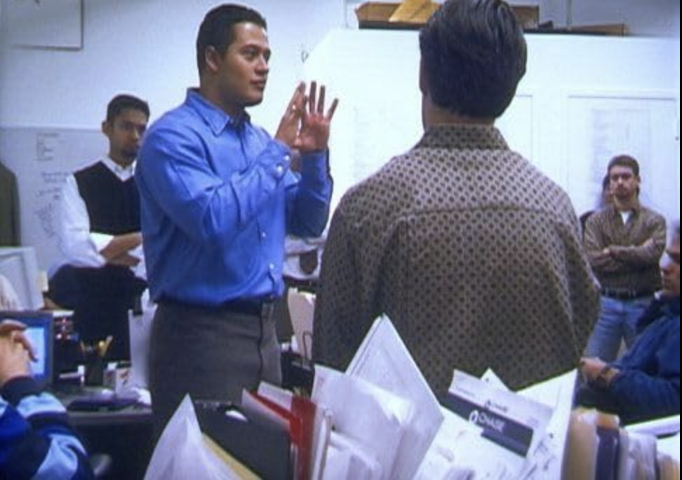 Kaleil Isaza Tuzman prepares his team for the inevitable hardships they will face as they enter a highly competitive market in STARTUP.COM (Photo: IMDB)