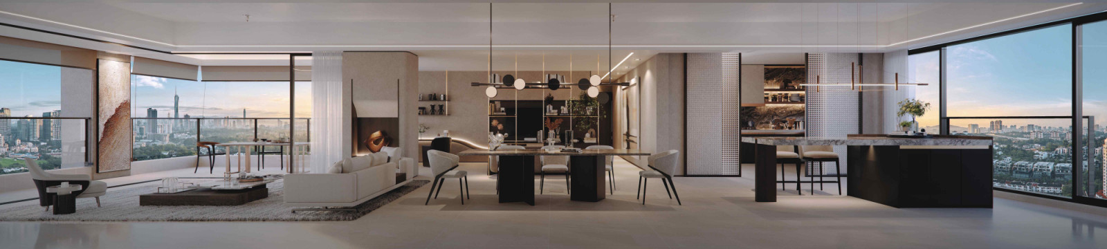 Aetas Seputeh’s open-plan design with fluid connection between living, dining, and kitchen spaces