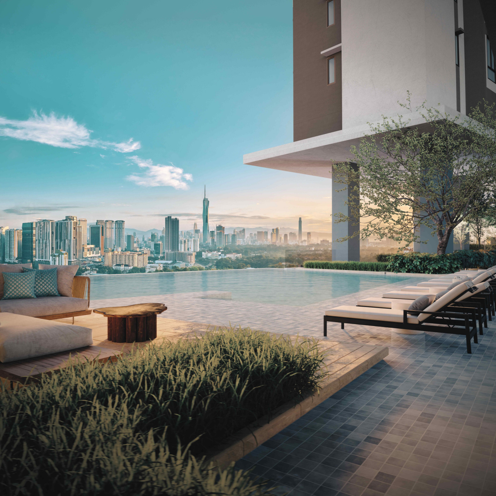 Curated lifestyle facilities overlooking the Kuala Lumpur skyline
