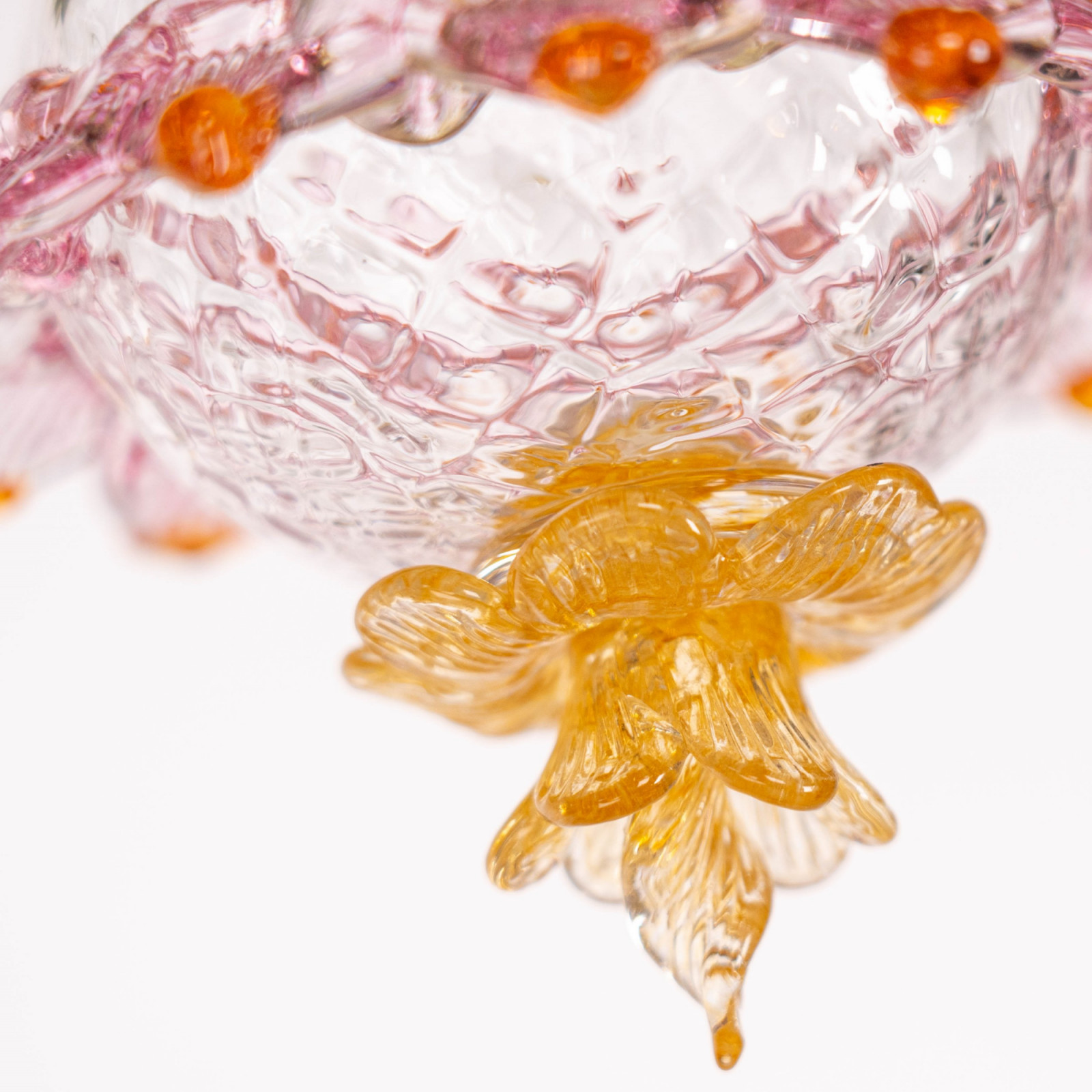 A close up detail of a Murano Bulb by Marcantonio for Multiforme