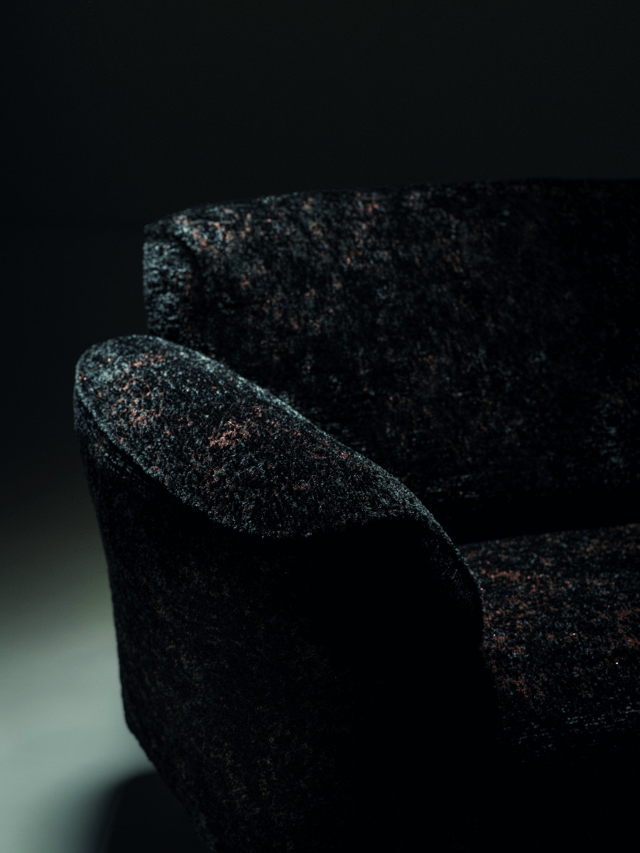 Close-up of Edra’s Gem upholstery in black