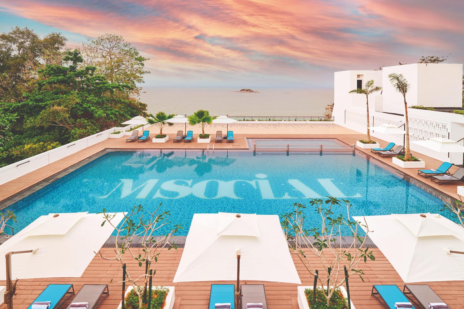 View of the hotel pool at M Social Resort Penang