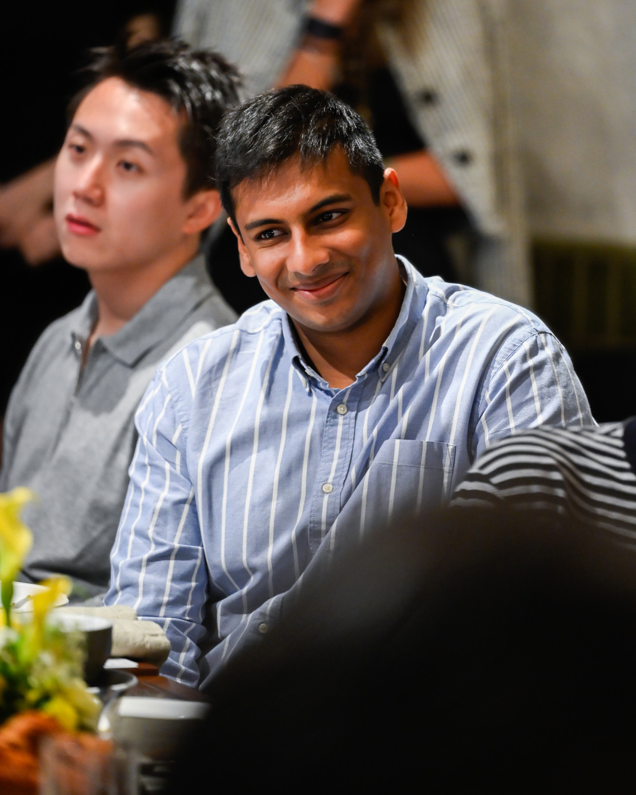 Sidhant Gupta, co-founder of Clearbot, smiles as he listens to the fireside chat (Photo: Tatler Hong Kong)