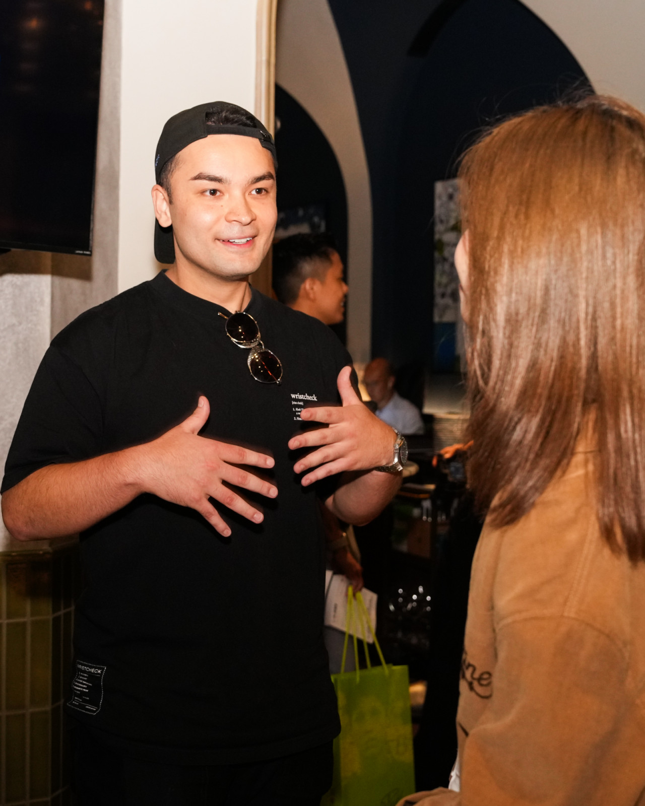 Austen Chu, founder and CEO of Wristcheck, engages with attendees (Photo: Tatler Hong Kong)