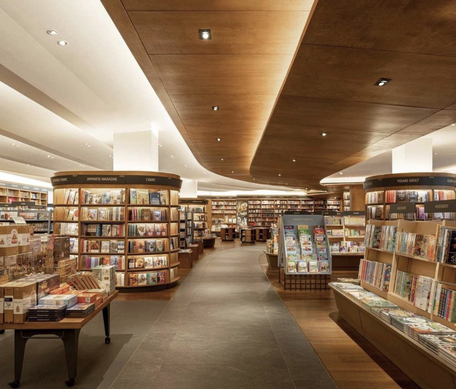 Inspired by natural light, the design recreates the calm of reading beneath a skylight, with soft curved lighting that adds a modern glow and invites you to linger. (Photo: William Tan/Design Magazine)