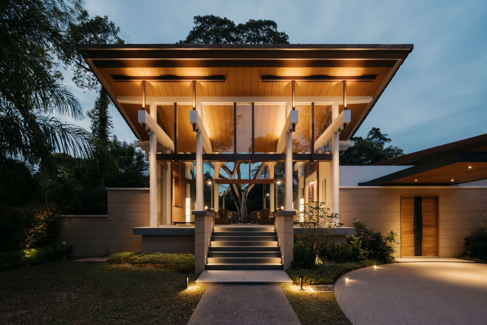 An evening view of the Good Class Bungalow