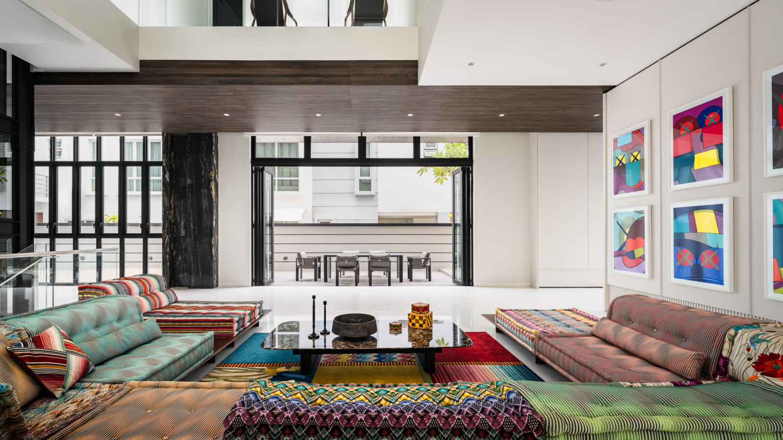 Soaring ceilings and abundant natural light characterise the main living area