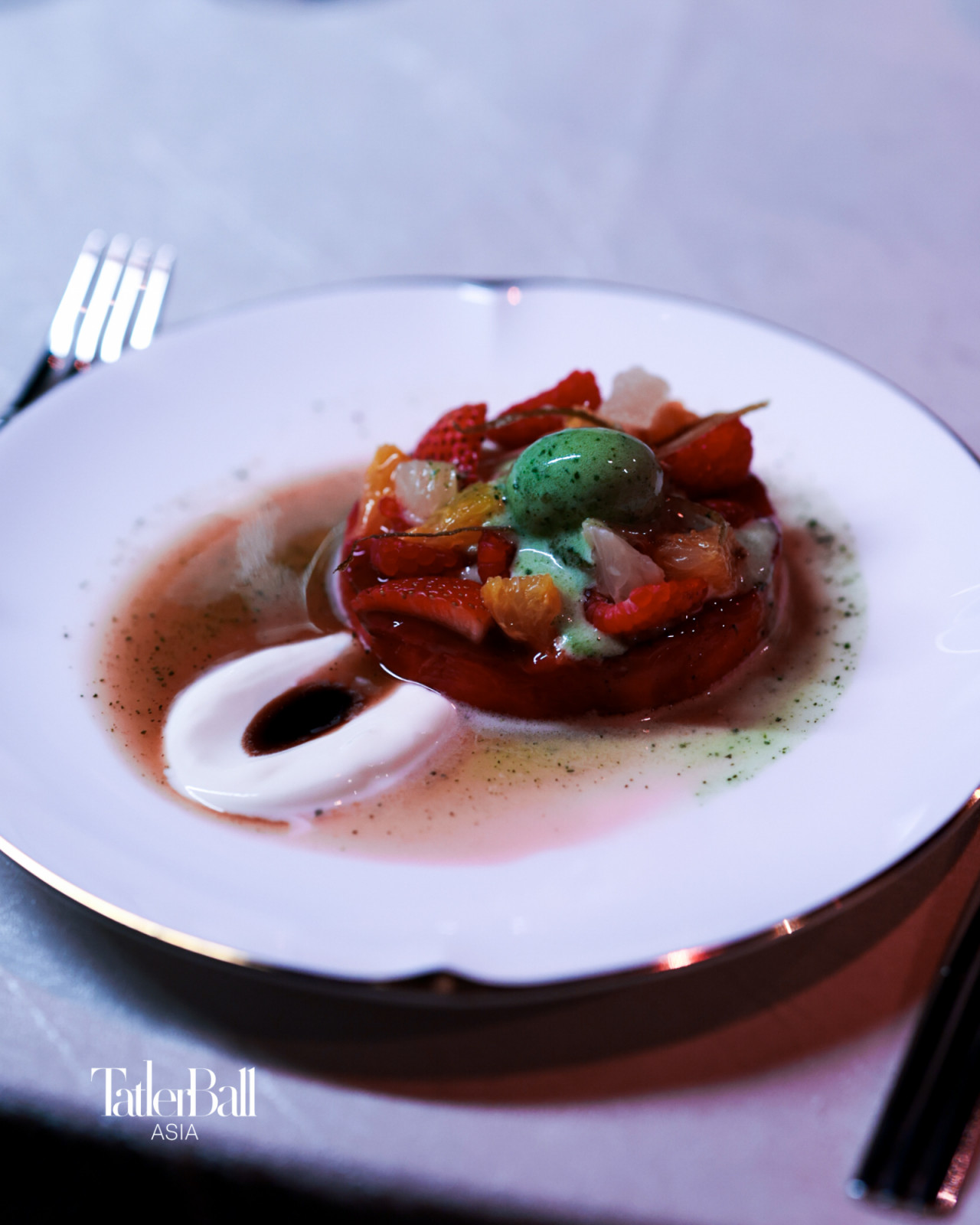 The Multivitamine featured seasonal fruits with lemon cream and basil sorbet
