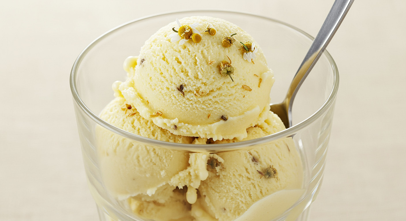 Chamomile ice cream (AI Generated image)