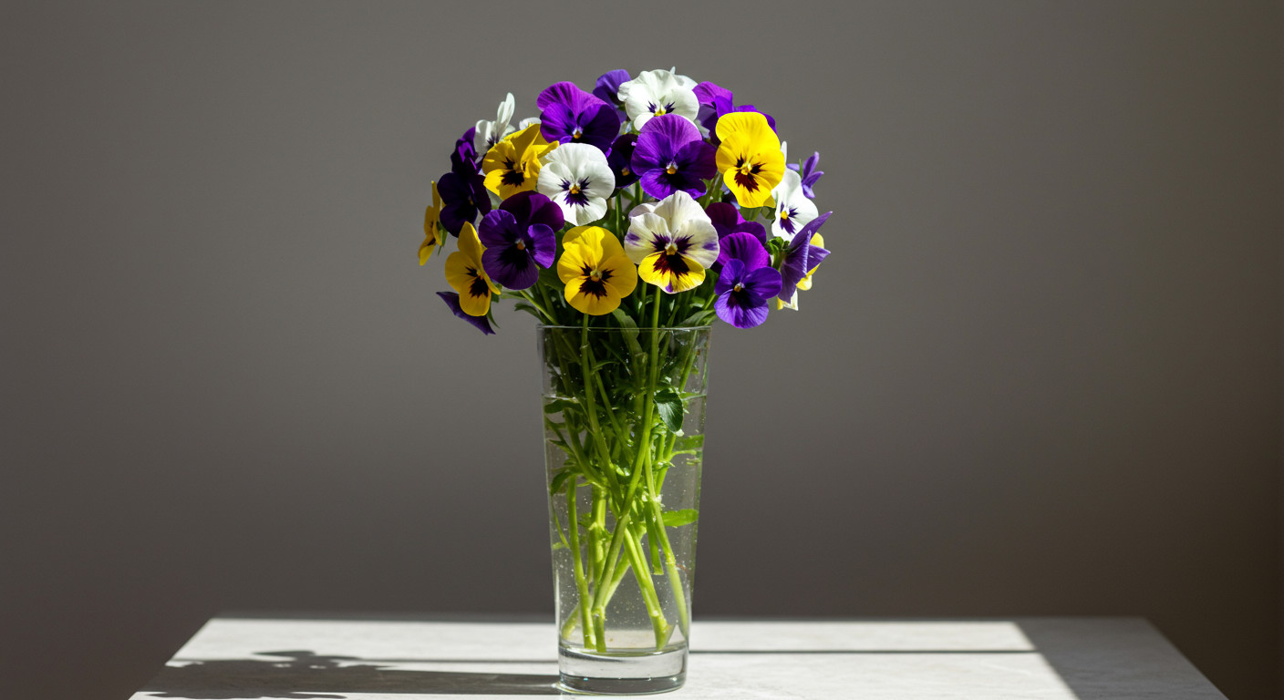 Pansies in a vase (AI Generated image)