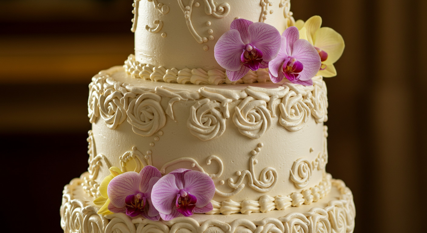 Orchids on a cake (Image: AI generated)