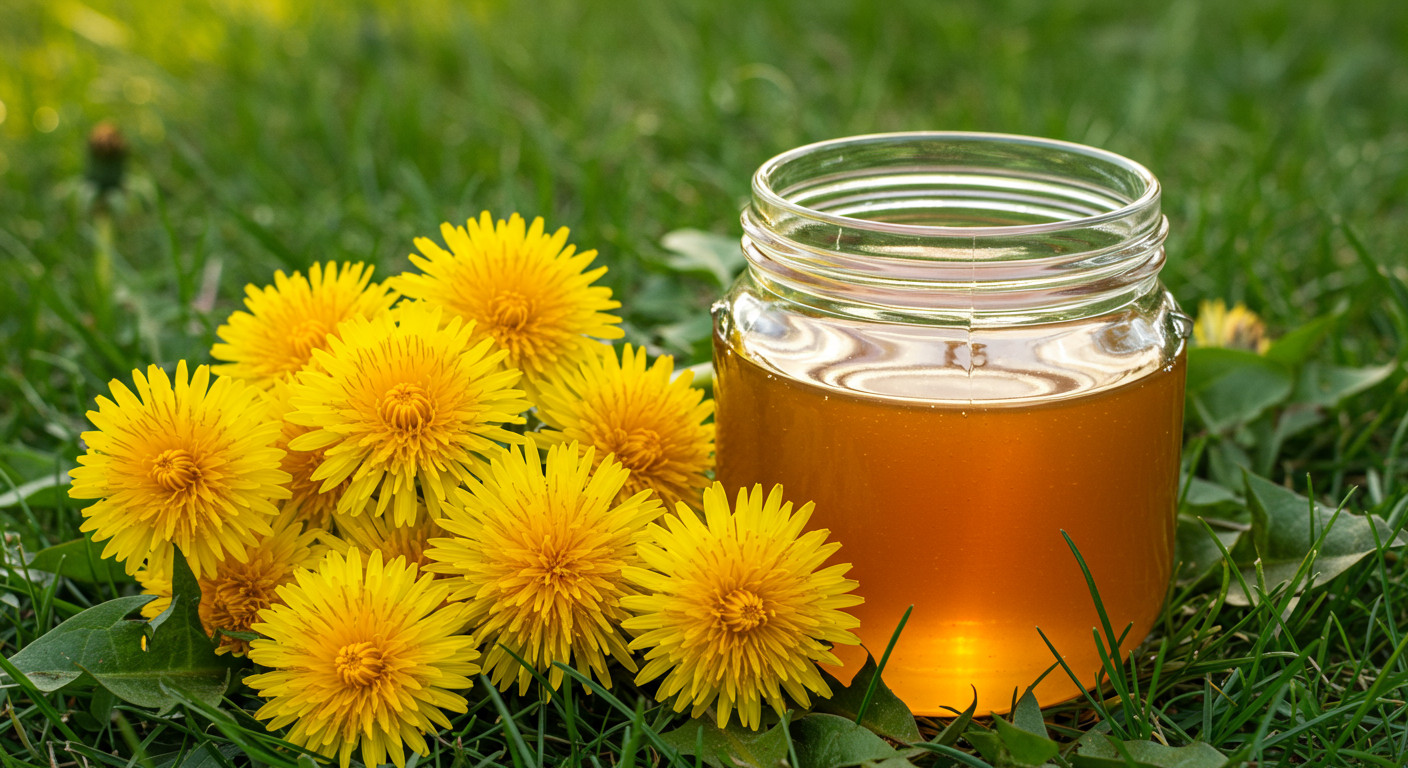 Dandelion honey (AI Generated image)