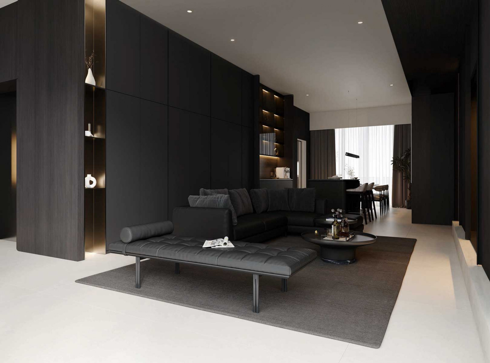 The elegant living and dining areas of the House of Kin, in Gentle Darkness at Balmoral (Photo: Arche)