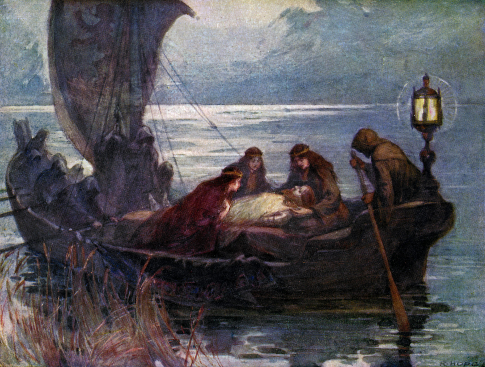 The Passing of Arthur, 1925. From Highroads of History', book II: Stories from British History, published by Thomas Nelson and Sons (London, Edinburgh, New York, 1925). (Photo by The Print Collector/Print Collector/Getty Images)