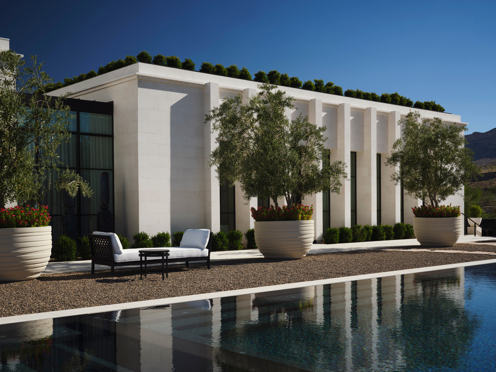 A series of deep colonnades and vertical fins optimise passive cooling