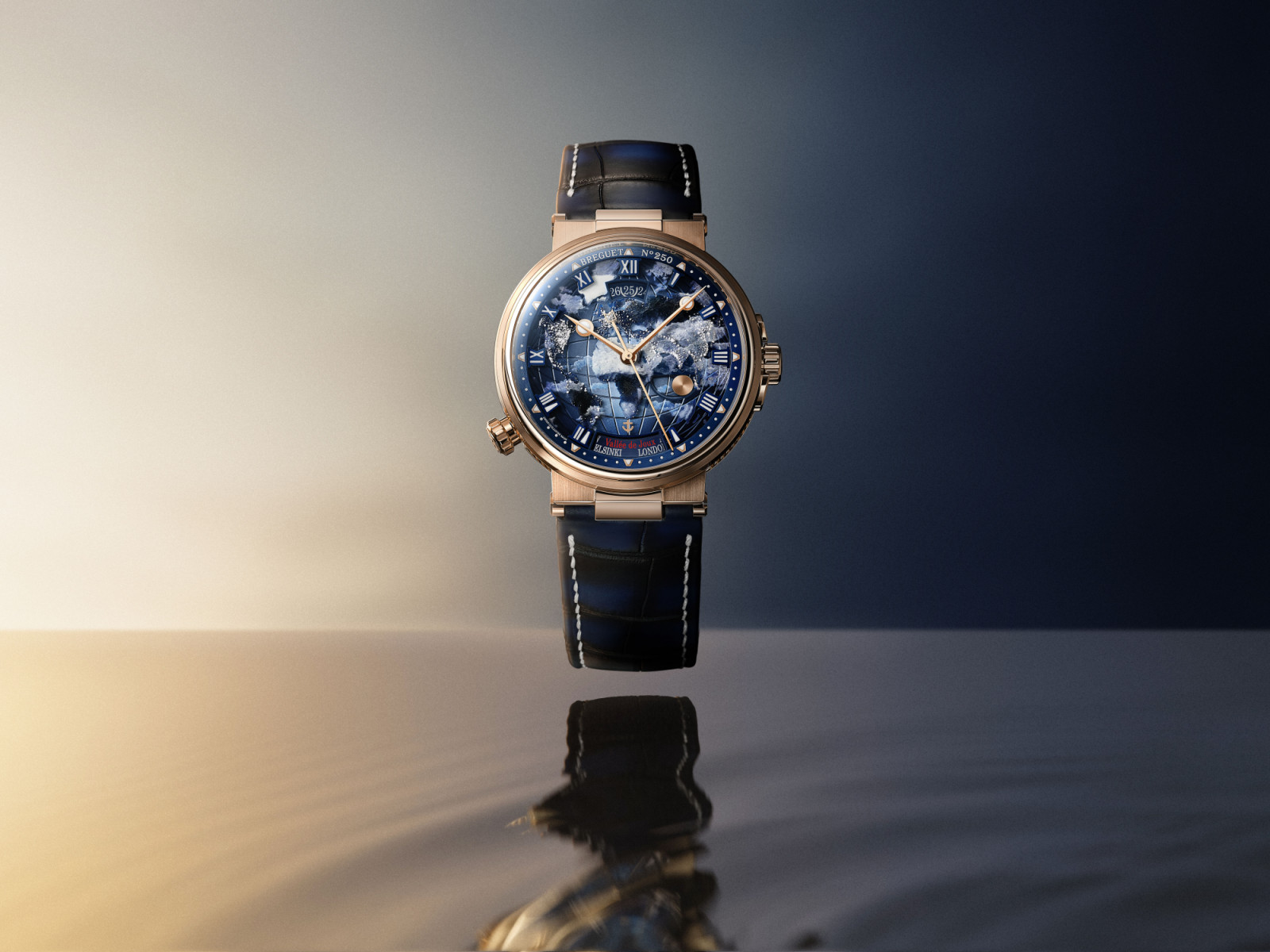 Breguet Marine Hora Mundi 5555 features a dial inspired by NASA’s nocturnal vision of Earth