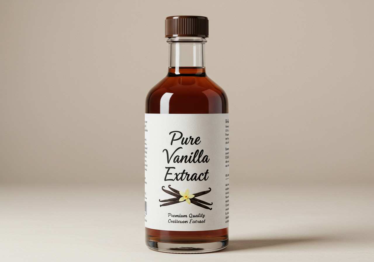 High in alcohol, pure vanilla extract keeps its flavour and safety for years without spoiling. (Photo: AI-generated image)