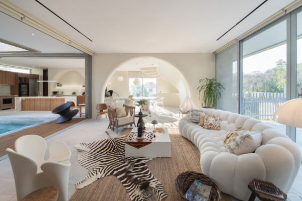 The living room on the ground floor of the Cove House by Brioarc Design Studio, located in Nasugbu, Batangas (Photo: Greg Mayo)